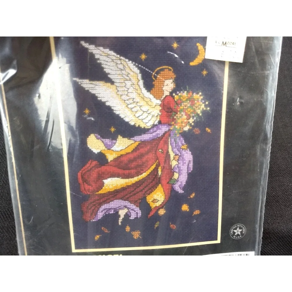 Dimensions Autumn Angel Counted Cross Stitch Kit 6717 Vtg 1996 5x7 SEALED NEW